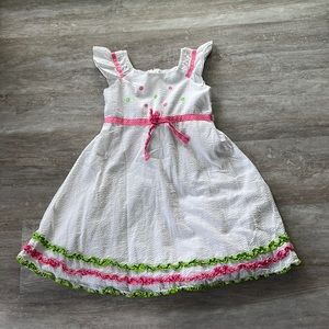 Rare Too girls white seersucker A- line dress
